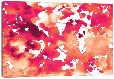 Splash of Pinks In Fall I Canvas Art Print - Tan Art