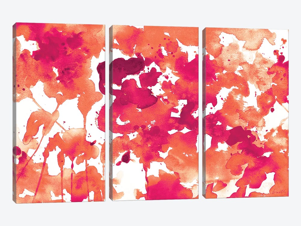 Splash of Pinks In Fall II by Lanie Loreth 3-piece Canvas Wall Art