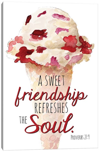 Sweet Friendship Canvas Art Print - Ice Cream & Popsicle Art
