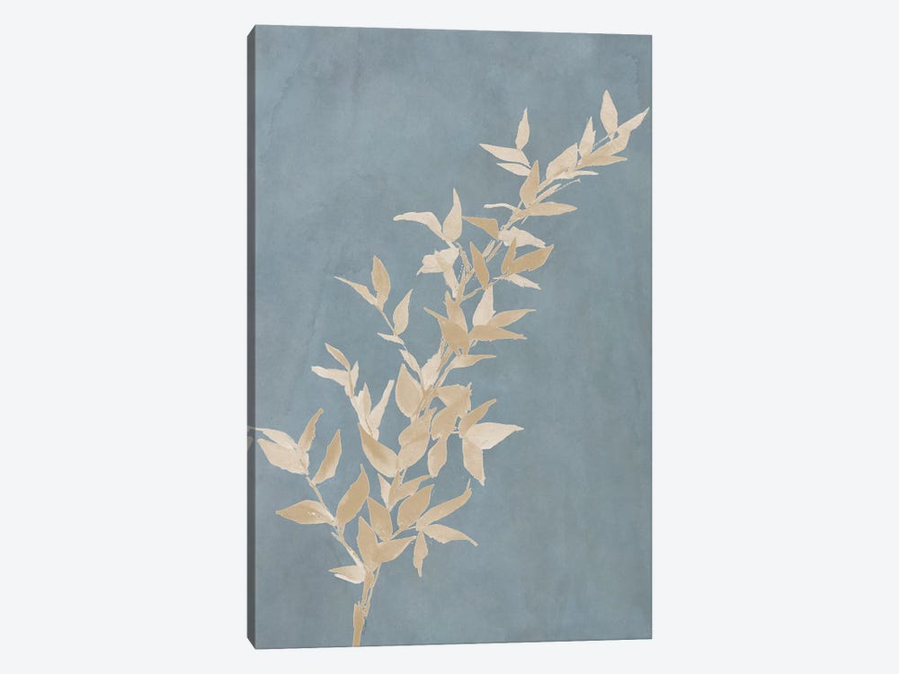 Tan Leaf on Blue II by Lanie Loreth 1-piece Canvas Print