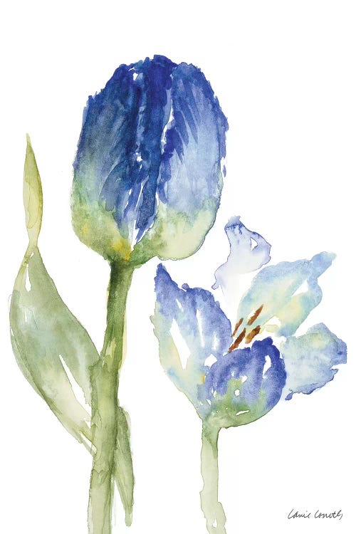 Teal and Lavender Tulips I