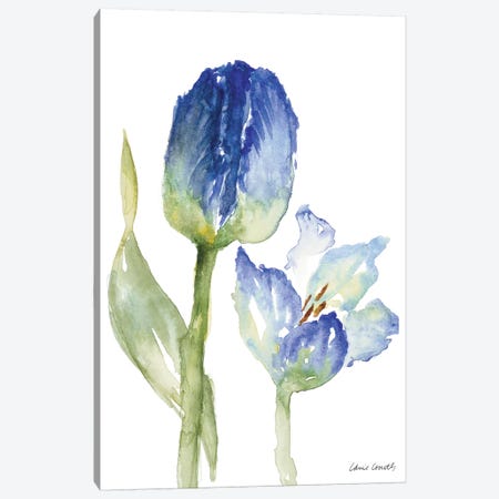 Teal and Lavender Tulips I Canvas Print #LNL207} by Lanie Loreth Canvas Wall Art