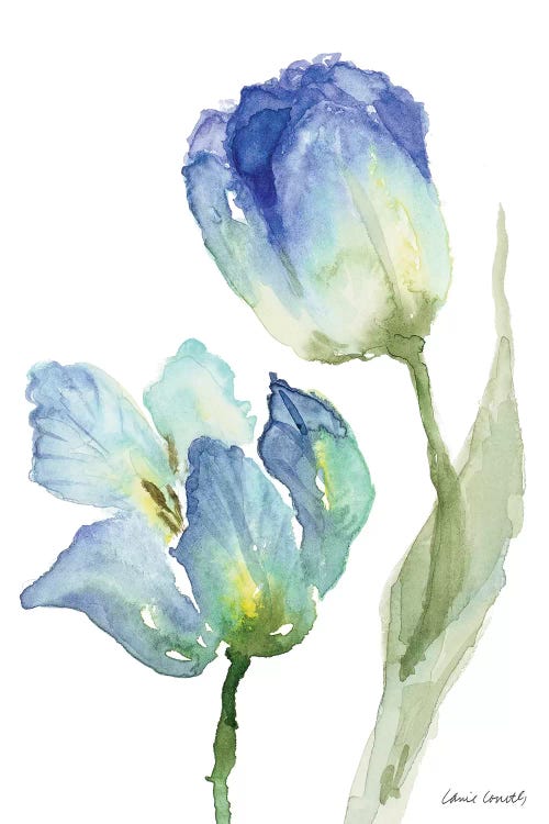 Teal and Lavender Tulips III