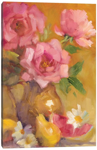 Three Roses Canvas Art Print - Lanie Loreth
