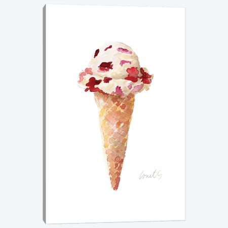 Watercolor Ice Cream Cone II Canvas Print #LNL233} by Lanie Loreth Canvas Artwork
