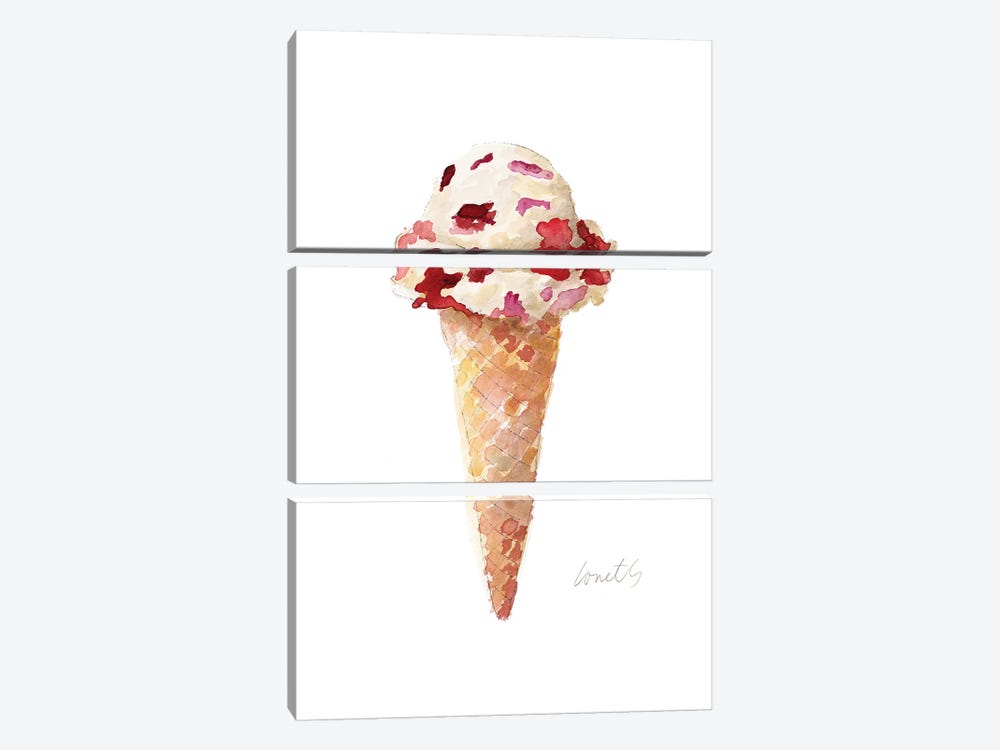 Watercolor Ice Cream Cone II by Lanie Loreth 3-piece Art Print