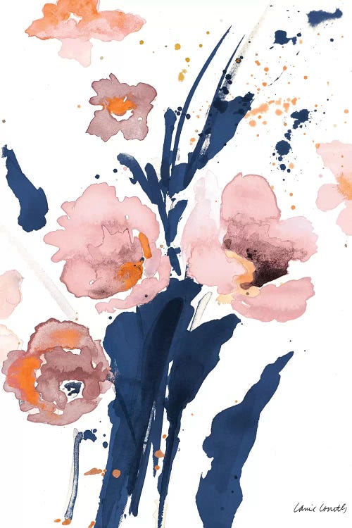 Watercolor Pink Poppies I