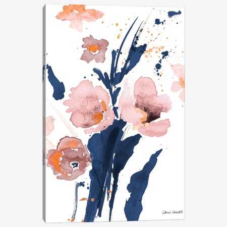 Watercolor Pink Poppies I Canvas Print #LNL235} by Lanie Loreth Canvas Print