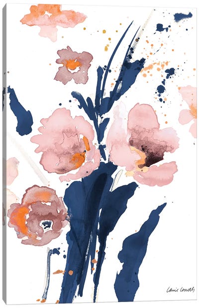 Watercolor Pink Poppies I Canvas Art Print - Poppy Art