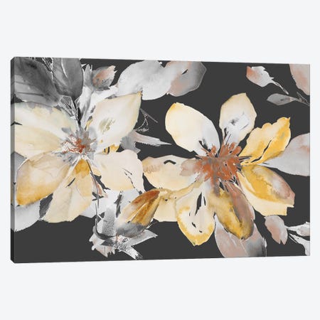 Yellow Clematis on Grey Canvas Print #LNL242} by Lanie Loreth Canvas Print