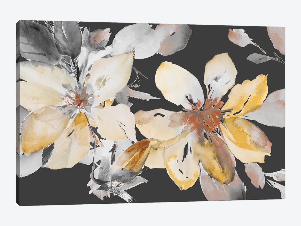 Yellow Clematis on Grey by Lanie Loreth 1-piece Canvas Print