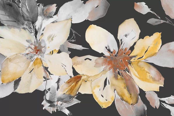 Lanie Loreth: Yellow Clematis on Grey by Lanie Loreth