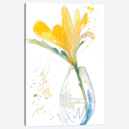 Yellow Flowers in Clear Vase Canvas Print #LNL243} by Lanie Loreth Canvas Art Print