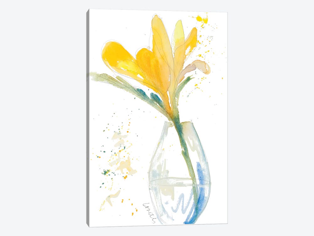 Yellow Flowers in Clear Vase by Lanie Loreth 1-piece Canvas Artwork