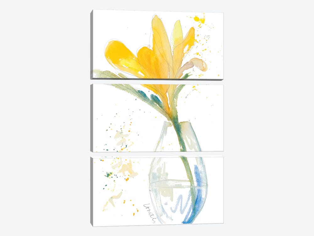 Yellow Flowers in Clear Vase by Lanie Loreth 3-piece Canvas Wall Art