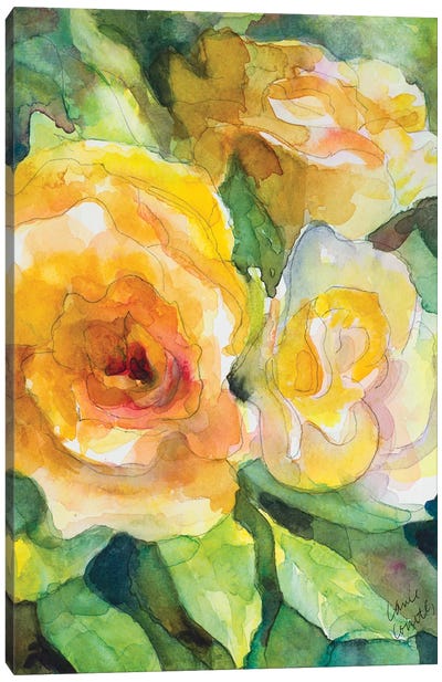 Yellow Roses Garden Canvas Art Print - Lanie Loreth
