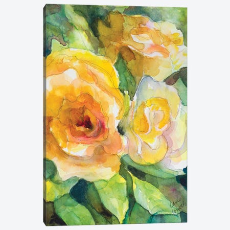 Yellow Roses Garden Canvas Print #LNL244} by Lanie Loreth Canvas Wall Art