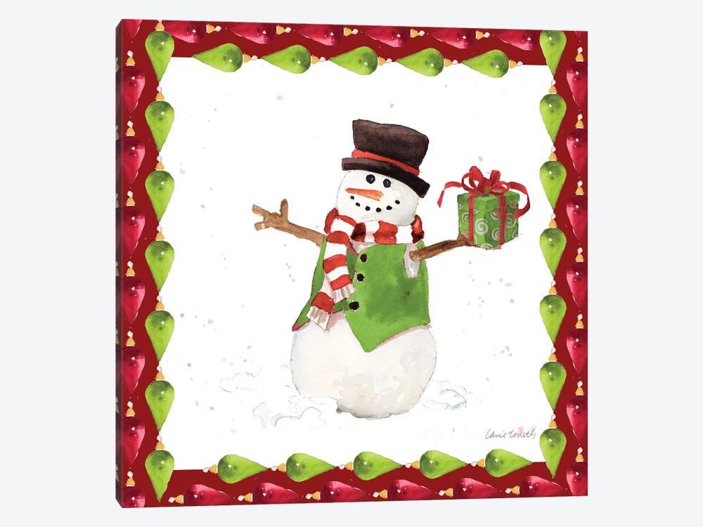 Christmas Snowman II by Lanie Loreth 1-piece Canvas Art Print