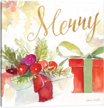 Presents and Notes I Canvas Art Print - Christmas Signs & Sentiments