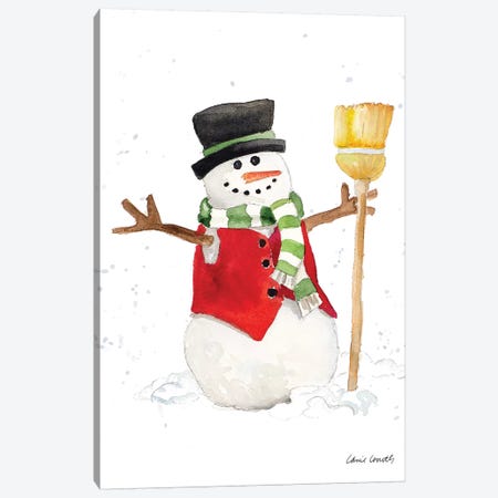 Watercolor Snowman I Canvas Print #LNL269} by Lanie Loreth Art Print