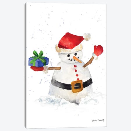 Watercolor Snowman II Canvas Print #LNL270} by Lanie Loreth Canvas Artwork
