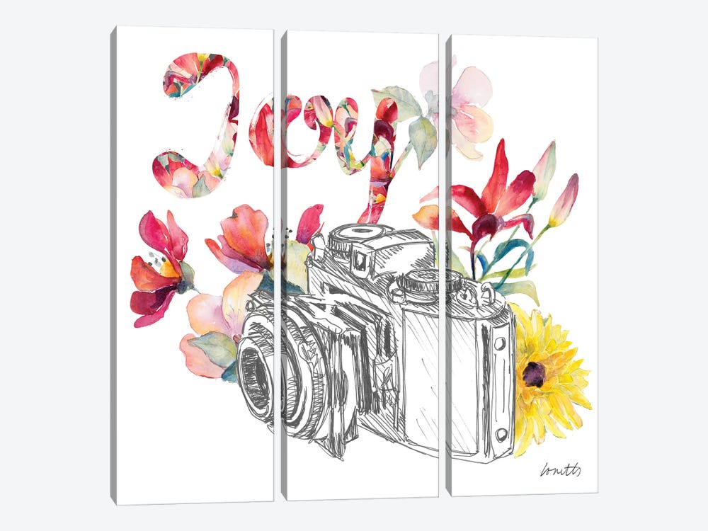 Blooming Camera by Lanie Loreth 3-piece Canvas Art Print