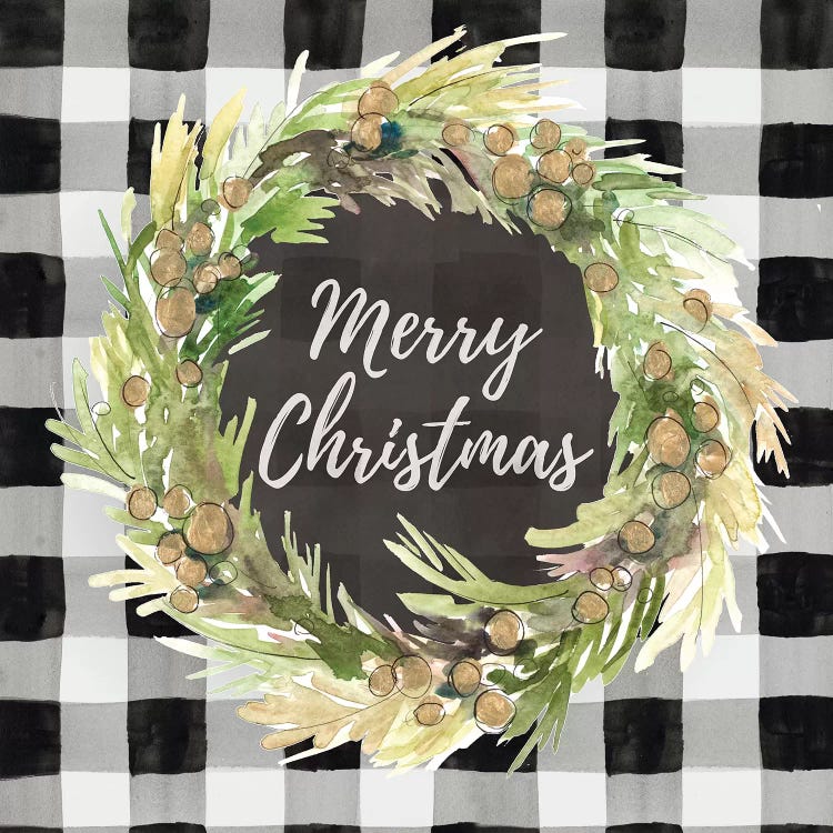 Buffalo Plaid Christmas Wreath by Lanie Loreth wall art