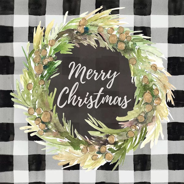 Rustic Winter: Buffalo Plaid Christmas Wreath by Lanie Loreth
