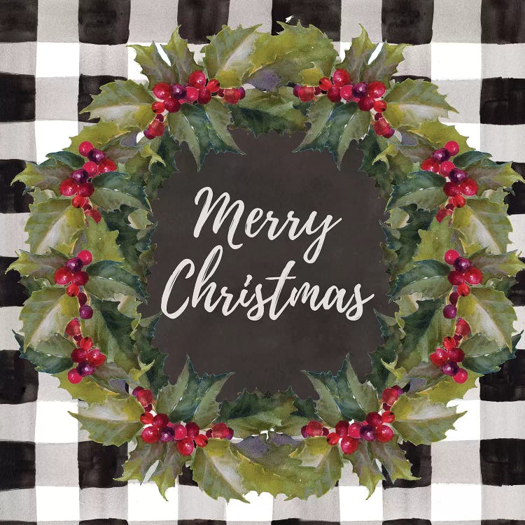 Buffalo Plaid Christmas Wreath by Lanie Loreth wall art