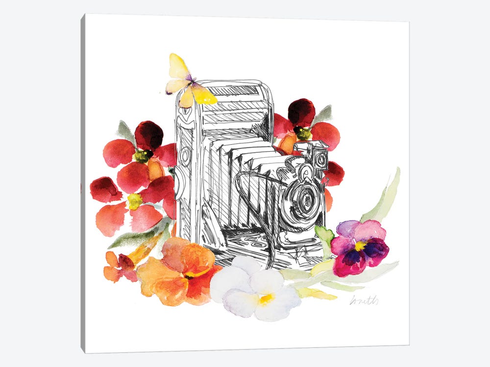 Camera Sketch On Fall Floral I by Lanie Loreth 1-piece Art Print