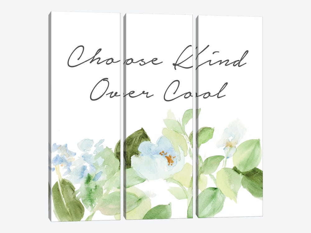 Choose Kind Over Cool by Lanie Loreth 3-piece Canvas Print