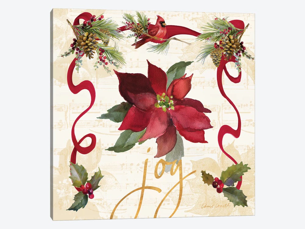 Christmas Poinsettia Ribbon IV by Lanie Loreth 1-piece Canvas Art Print