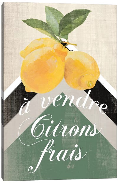 Citron Frais Canvas Art Print - Lemon & Lime Art