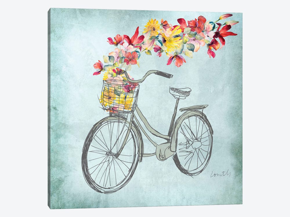 Floral Day Bike I by Lanie Loreth 1-piece Canvas Art
