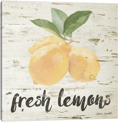 Fresh Lemons Canvas Art Print - Lemon & Lime Art