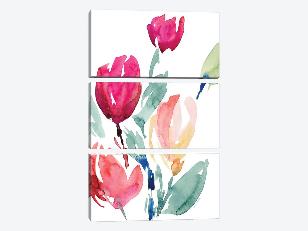 Happy Tulips I by Lanie Loreth 3-piece Canvas Art