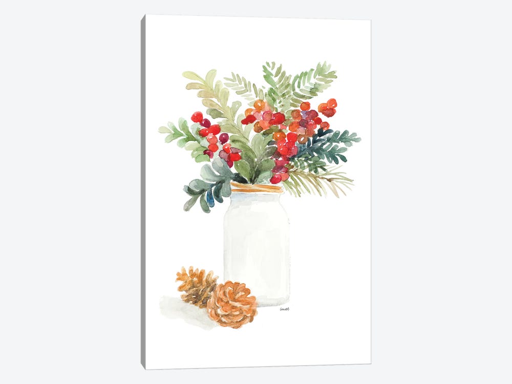 Mason Jar Of Christmas by Lanie Loreth 1-piece Canvas Artwork