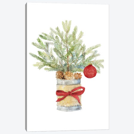 Merry Christmas Fir Tree Canvas Print #LNL367} by Lanie Loreth Canvas Art Print
