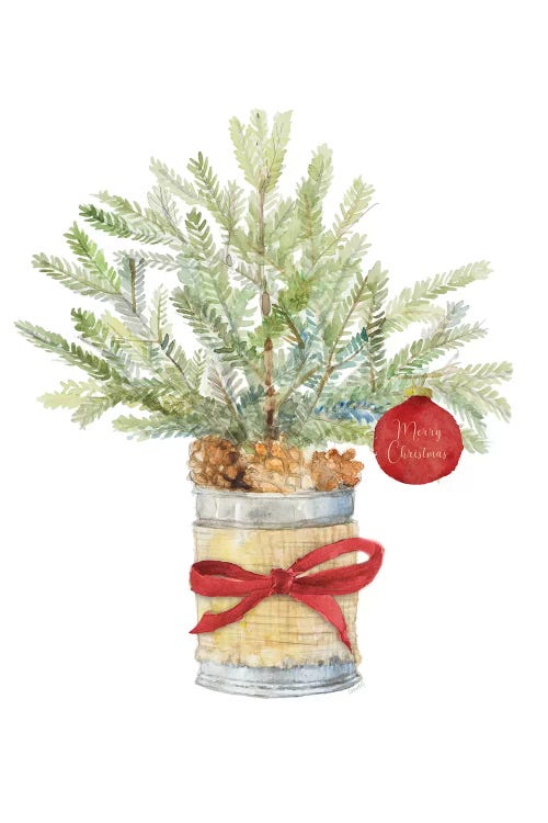 Merry Christmas Fir Tree by Lanie Loreth wall art