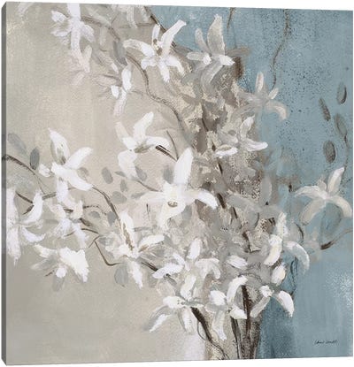 Misty Orchids (Blue) I Canvas Art Print - Orchid Art
