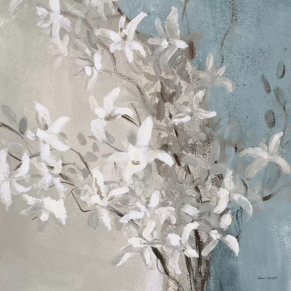 Modern Farmhouse Bedroom: Misty Orchids (Blue) I by Lanie Loreth