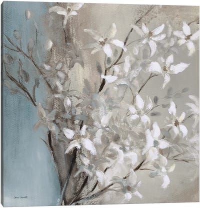 Misty Orchids (Blue) II Canvas Art Print - Orchid Art