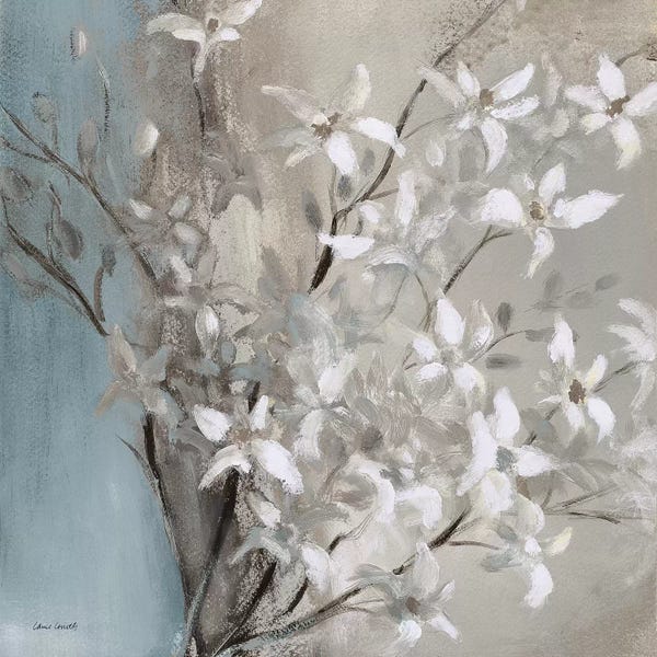 Modern Farmhouse Bedroom: Misty Orchids (Blue) II by Lanie Loreth