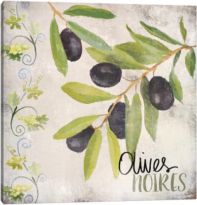 OlIVes Noires Canvas Art Print - Vegetable Art