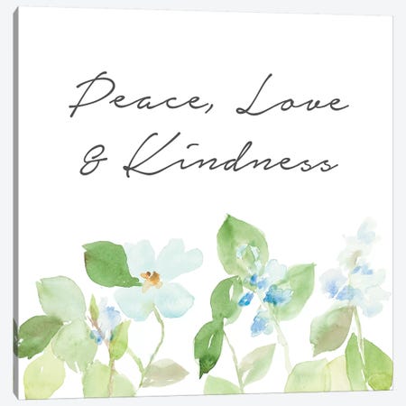 Peace Love & Kindness Canvas Print #LNL381} by Lanie Loreth Canvas Artwork