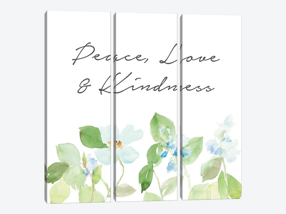 Peace Love & Kindness by Lanie Loreth 3-piece Art Print