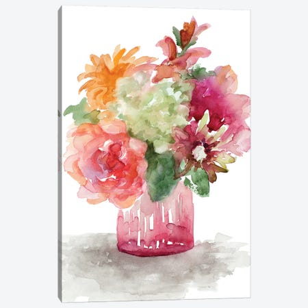 Spring Florals In Vase Canvas Print #LNL408} by Lanie Loreth Canvas Art Print