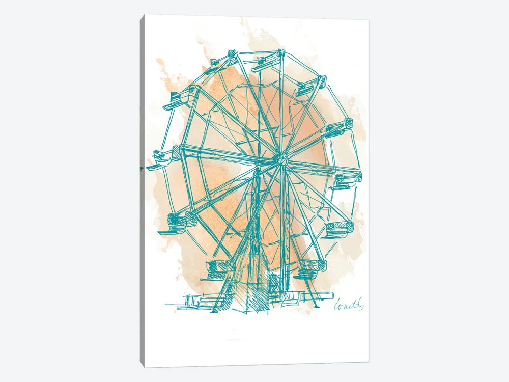 Teal Ferris Wheel I by Lanie Loreth 1-piece Canvas Art Print