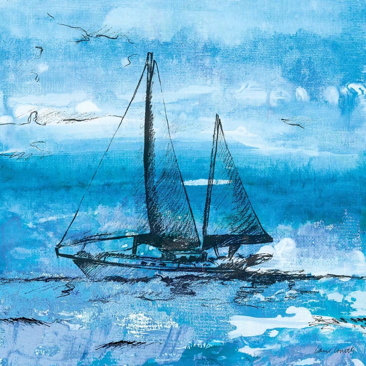 Coastal Boats in Watercolor II