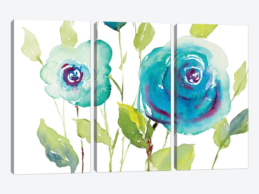 Blooming Blues by Lanie Loreth 3-piece Canvas Artwork